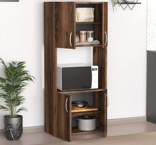 Ντουλάπα κουζίνας Armado Megapap χρώμα καπνιστή καρυδιά 60x32x140εκ.