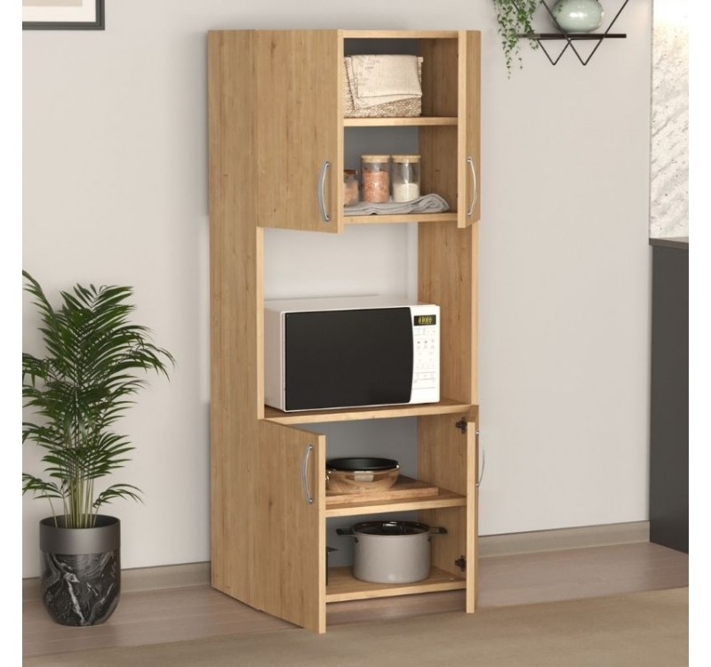 Ντουλάπα κουζίνας Armado Megapap χρώμα sapphire oak 60x32x140εκ.