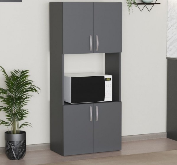 Ντουλάπα κουζίνας Armado Megapap χρώμα ανθρακί 60x32x140εκ.