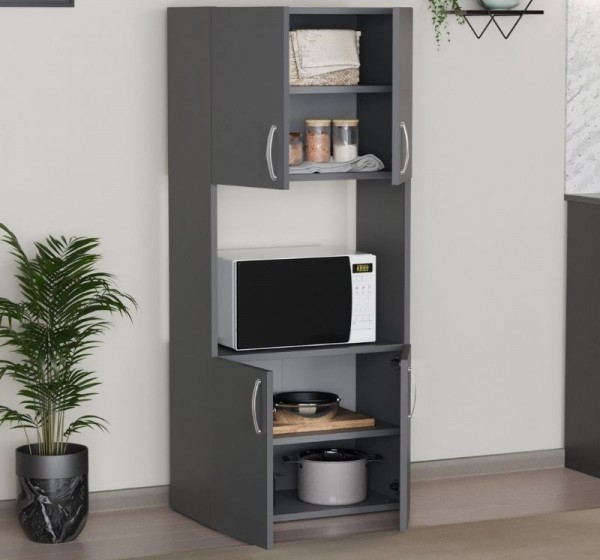 Ντουλάπα κουζίνας Armado Megapap χρώμα ανθρακί 60x32x140εκ.