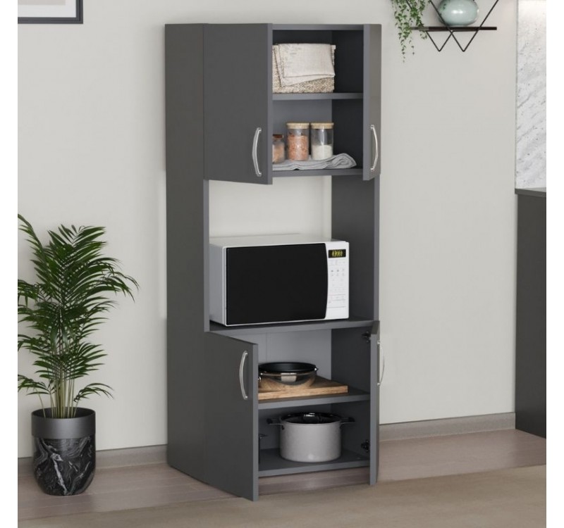 Ντουλάπα κουζίνας Armado Megapap χρώμα ανθρακί 60x32x140εκ.