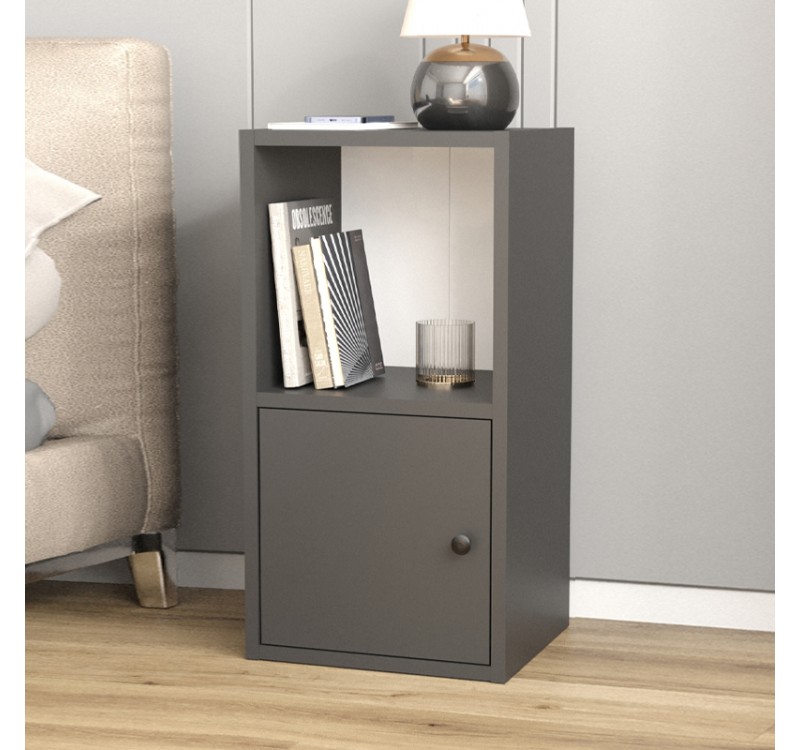 Κομοδίνο Vito Megapap χρώμα ανθρακί 34x30x66,4εκ.