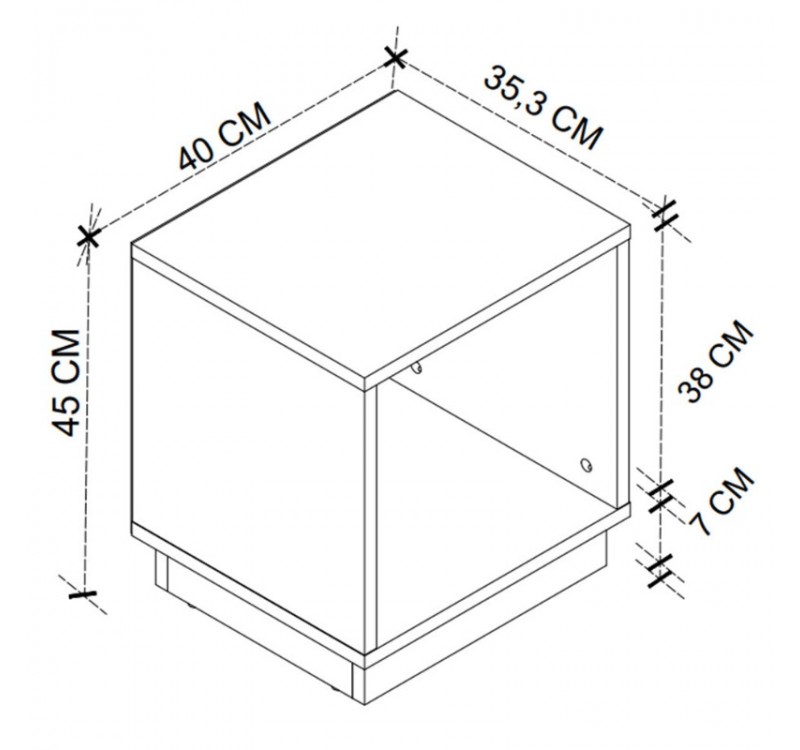 Κομοδίνο Gino Megapap χρώμα λευκό 40x35,3x45εκ.