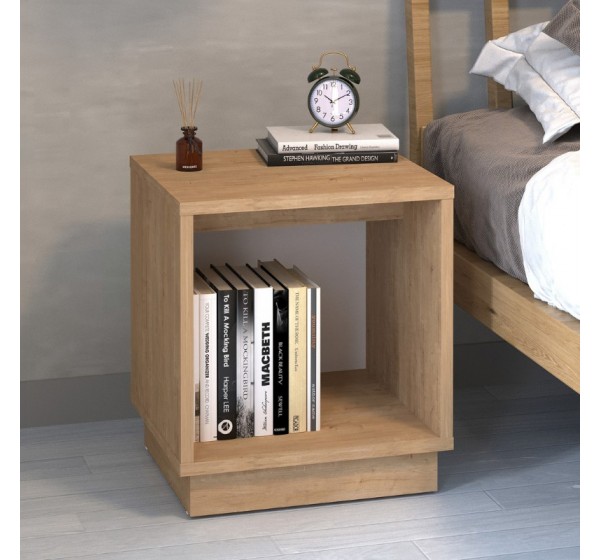 Κομοδίνο Gino Megapap χρώμα sapphire oak 40x35,3x45εκ.
