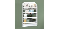 Επιτοίχια βιβλιοθήκη - ραφιέρα Montessori Megapap χρώμα λευκό 80x15x132εκ.