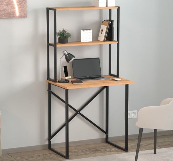 Γραφείο εργασίας Pope Megapap χρώμα pine oak 73x52x146εκ.