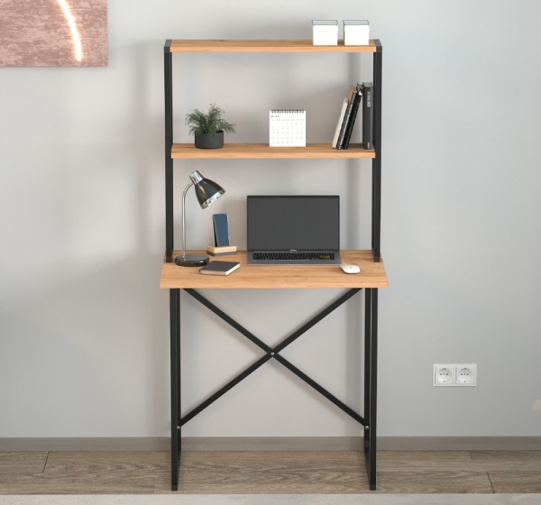 Γραφείο εργασίας Pope Megapap χρώμα pine oak 73x52x146εκ.