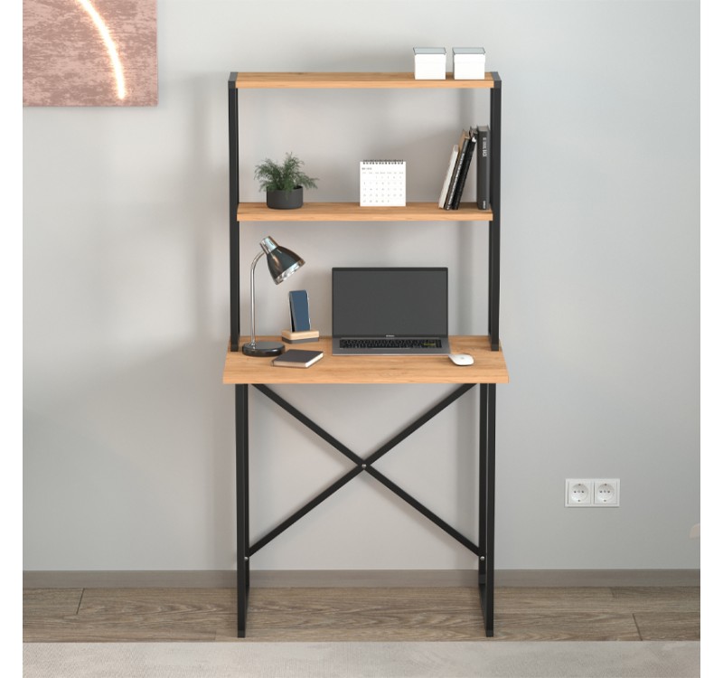 Γραφείο εργασίας Pope Megapap χρώμα pine oak 73x52x146εκ.