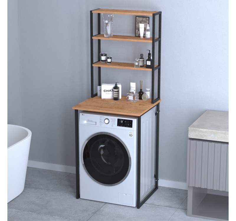 Έπιπλο πλυντηρίου Bobby Megapap χρώμα pine oak 67x60x178εκ.