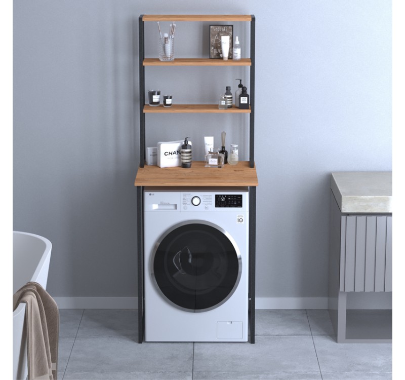 Έπιπλο πλυντηρίου Bobby Megapap χρώμα pine oak 67x60x178εκ.