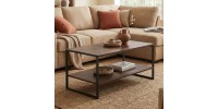 Τραπεζάκι σαλονιού Giza Megapap χρώμα rustic καρυδί 90,2x50,3x50,4εκ.