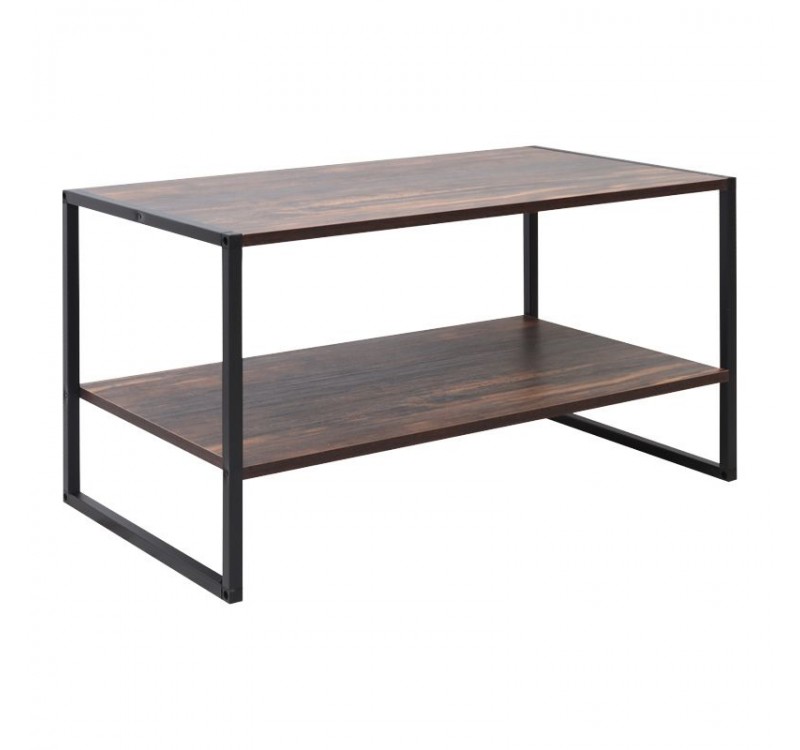 Τραπεζάκι σαλονιού Giza Megapap χρώμα rustic καρυδί 90,2x50,3x50,4εκ.
