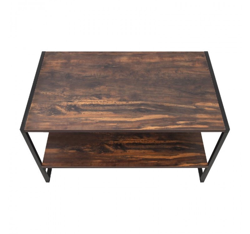 Τραπεζάκι σαλονιού Giza Megapap χρώμα rustic καρυδί 90,2x50,3x50,4εκ.