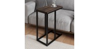 Τραπεζάκι βοηθητικό Agiro Megapap χρώμα rustic καρυδί 45,7x25,5x62,9εκ.