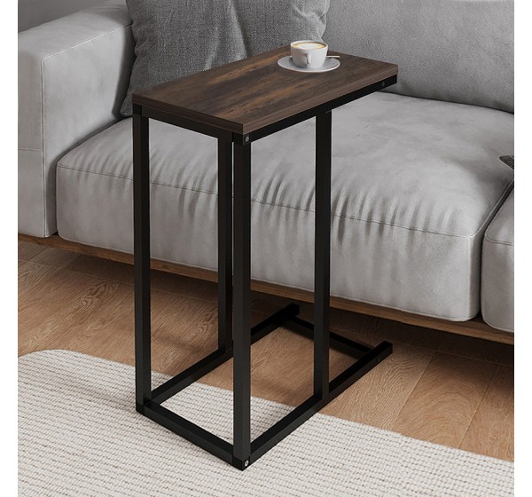 Τραπεζάκι βοηθητικό Agiro Megapap χρώμα rustic καρυδί 45,7x25,5x62,9εκ.