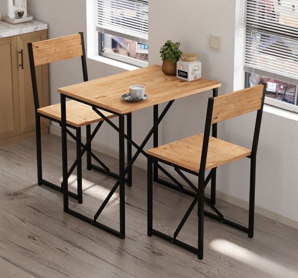 Τραπεζαρία Maysa Megapap Σετ 3 τμχ χρώμα pine oak 72,5x52,5x71,8εκ.