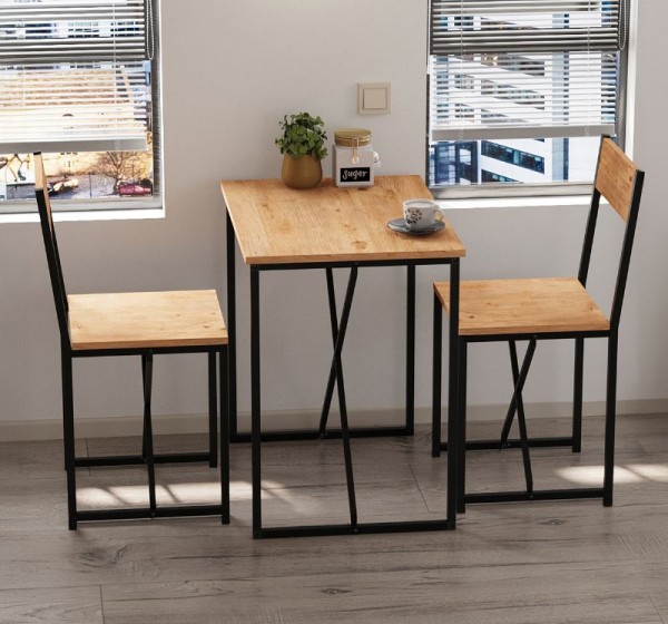 Τραπεζαρία Maysa Megapap Σετ 3 τμχ χρώμα pine oak 72,5x52,5x71,8εκ.