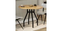 Τραπέζι Roma Megapap χρώμα pine oak Ø80x75εκ.