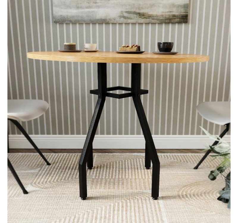 Τραπέζι Roma Megapap χρώμα pine oak Ø80x75εκ.