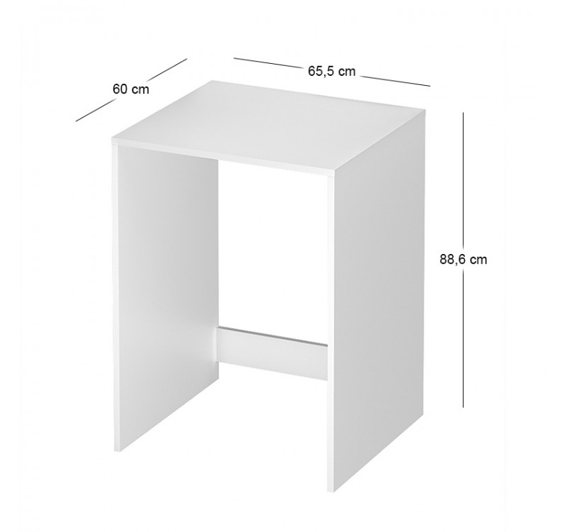 Έπιπλο πλυντηρίου Pinar Megapap χρώμα λευκό 65,5x60x88,6εκ.