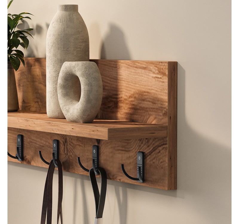 Κρεμάστρα τοίχου Kery Megapap χρώμα pine oak 91x11x20εκ.