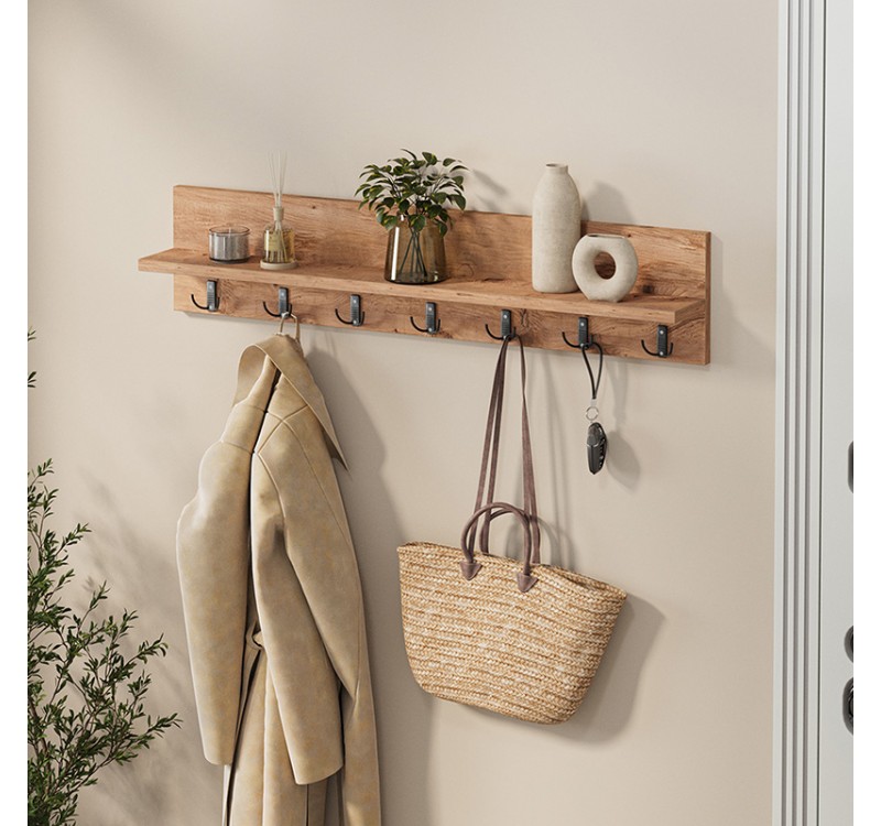 Κρεμάστρα τοίχου Kery Megapap χρώμα pine oak 91x11x20εκ.
