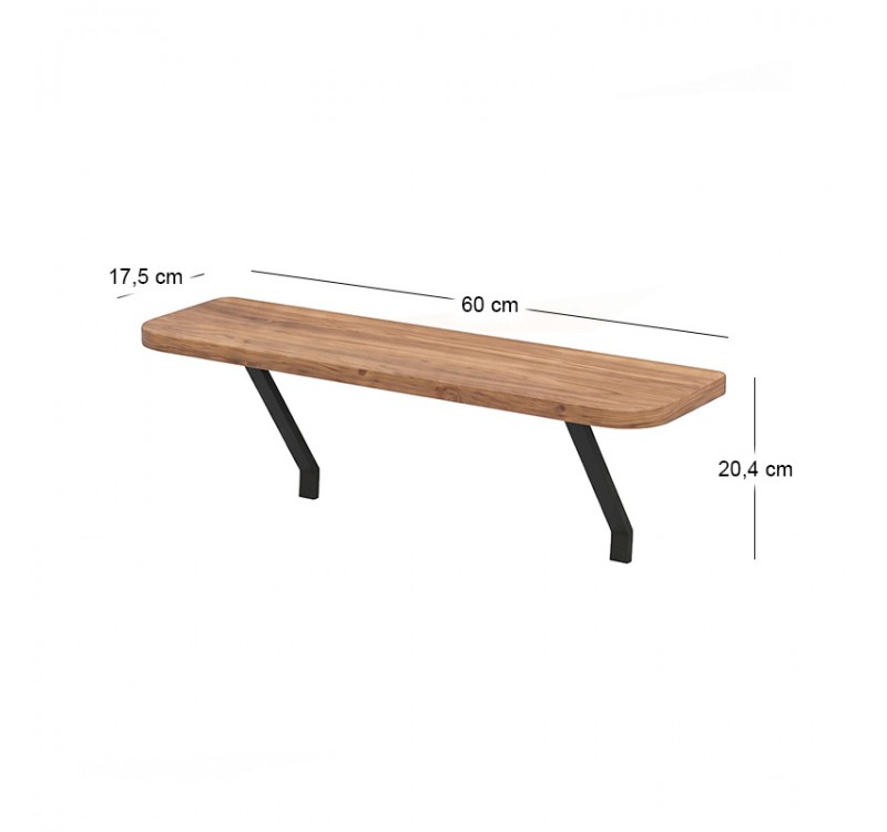 Ραφιέρα τοίχου Barca Megapap χρώμα pine oak 60x17,5x20,4εκ.