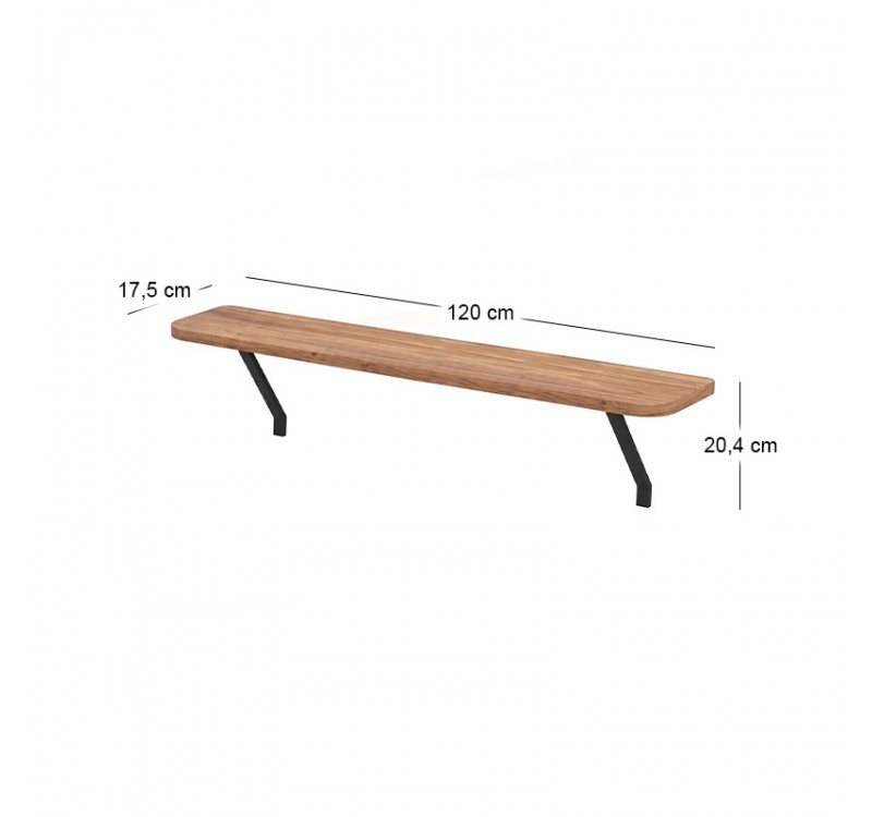 Ραφιέρα τοίχου Barca Megapap χρώμα pine oak 120x17,5x20,4εκ.