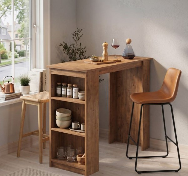Τραπέζι μπαρ Toska Megapap χρώμα pine oak 120x50x103,6εκ.