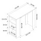 Τραπέζι μπαρ Toska Megapap χρώμα pine oak 120x50x103,6εκ.