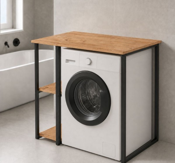 Έπιπλο πλυντηρίου Verno Megapap χρώμα pine oak 90x59,8x92,8εκ.