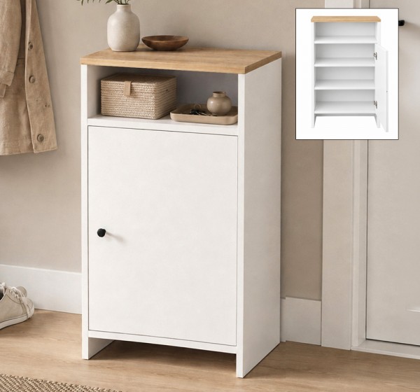 Παπουτσοθήκη - Ντουλάπι Talsa Megapap χρώμα λευκό - sapphire oak 50x35,3x86εκ.