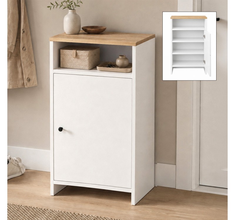 Παπουτσοθήκη - Ντουλάπι Talsa Megapap χρώμα λευκό - sapphire oak 50x35,3x86εκ.