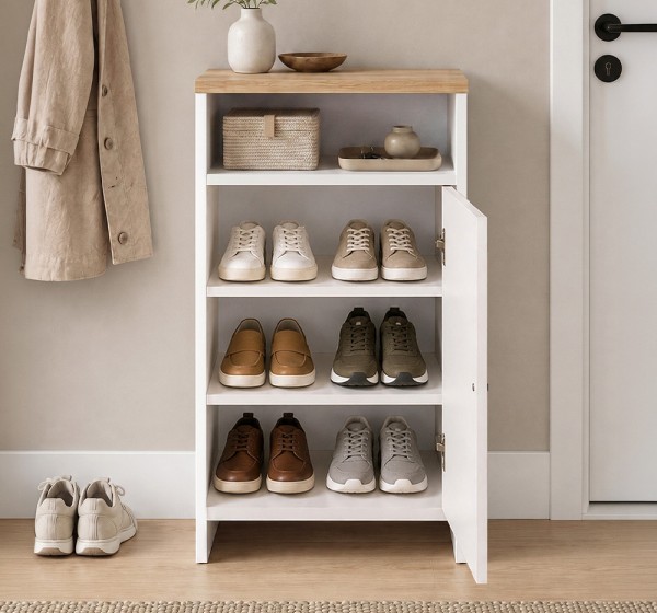 Παπουτσοθήκη - Ντουλάπι Talsa Megapap χρώμα λευκό - sapphire oak 50x35,3x86εκ.