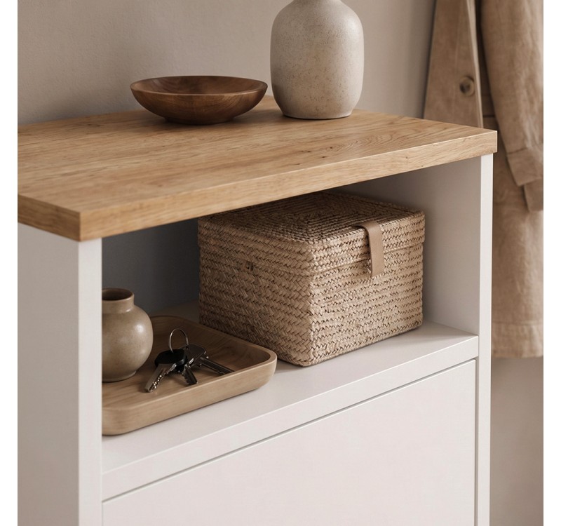 Παπουτσοθήκη - Ντουλάπι Talsa Megapap χρώμα λευκό - sapphire oak 50x35,3x86εκ.