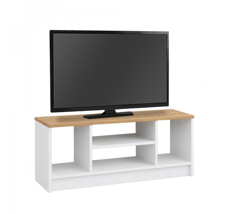 Έπιπλο τηλεόρασης Bahama Megapap χρώμα λευκό - sapphire oak 120x35x46,5εκ.