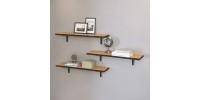 Ραφιέρα τοίχου Versa Megapap 3 τεμαχίων χρώμα pine oak 80x19x17εκ.