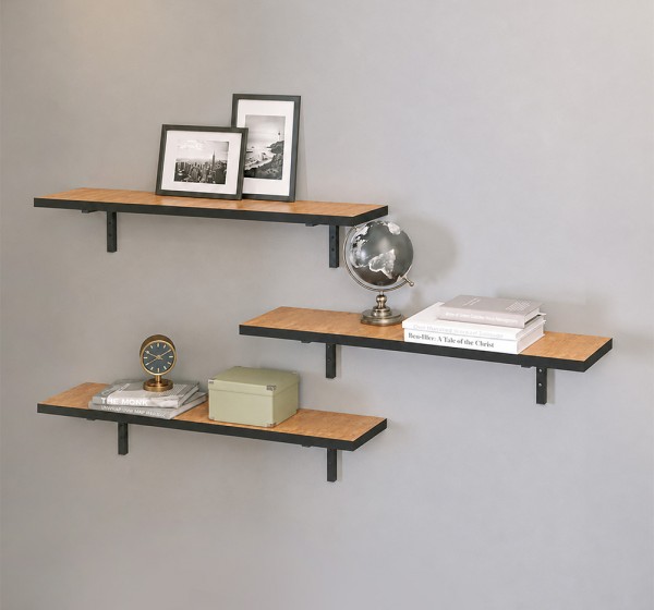 Ραφιέρα τοίχου Versa Megapap 3 τεμαχίων χρώμα pine oak 80x19x17εκ.