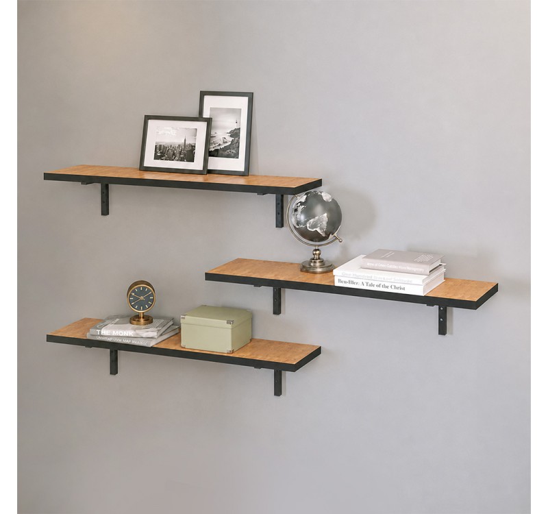 Ραφιέρα τοίχου Versa Megapap 3 τεμαχίων χρώμα pine oak 80x19x17εκ.