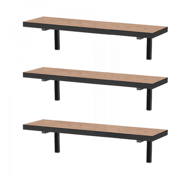 Ραφιέρα τοίχου Versa Megapap 3 τεμαχίων χρώμα pine oak 80x19x17εκ.