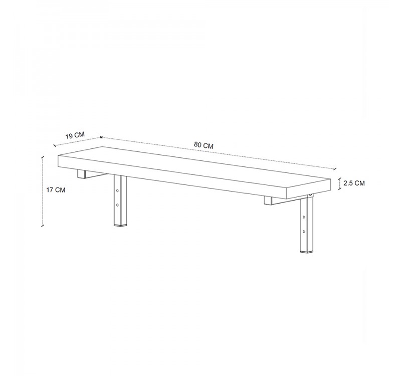 Ραφιέρα τοίχου Versa Megapap 3 τεμαχίων χρώμα pine oak 80x19x17εκ.