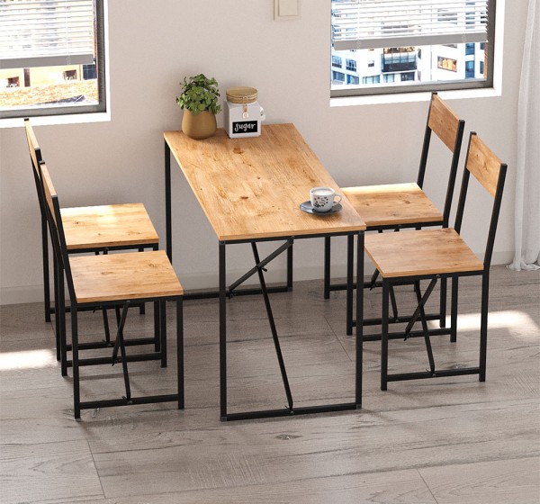 Σετ τραπεζαρία 5τμχ Maysa Megapap χρώμα pine oak 120x52,7x71,8εκ.