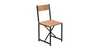 Καρέκλα τραπεζαρίας Maysa Megapap χρώμα μαύρο - pine oak 40,2x42,5x84,7εκ.