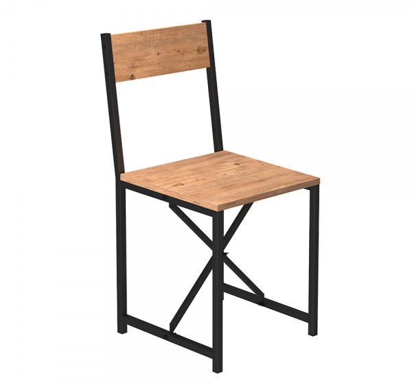 Καρέκλα τραπεζαρίας Maysa Megapap χρώμα μαύρο - pine oak 40,2x42,5x84,7εκ.