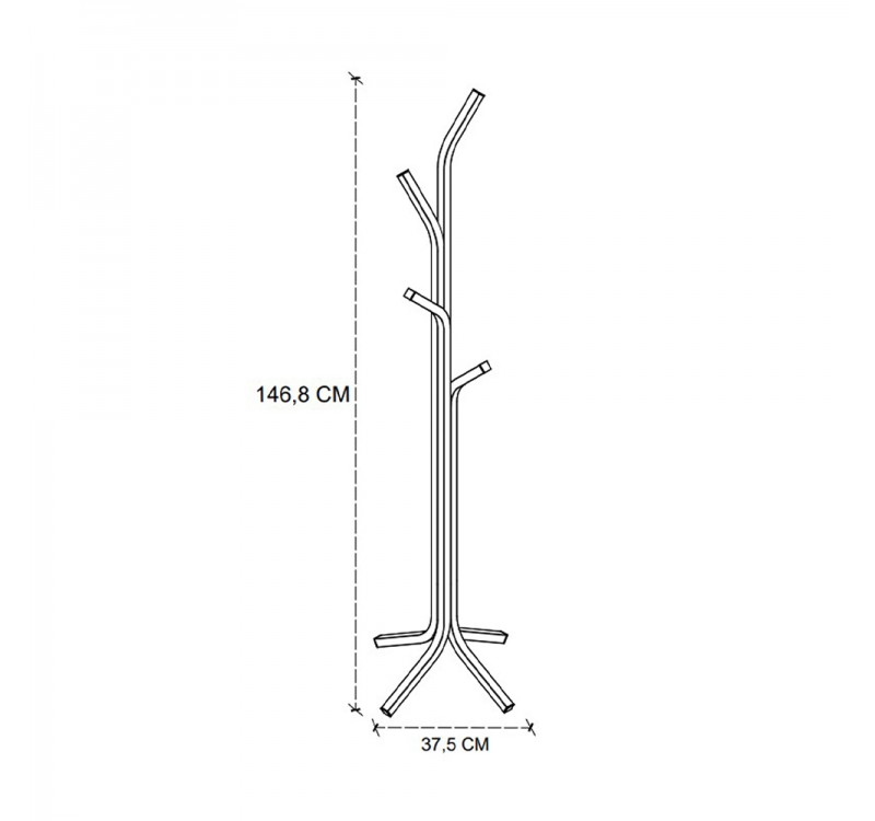 Καλόγερος Triad Megapap μεταλλικός χρώμα μαύρο 37,5x37,5x146,8εκ.