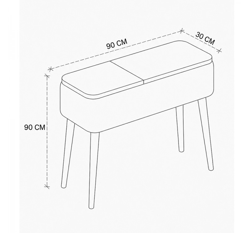 Κονσόλα Luno Megapap ύφασμα teddy χρώμα λευκό - pine oak 90x30x90εκ.