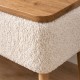 Κομοδίνο Nivo Megapap ύφασμα teddy χρώμα λευκό - pine oak 45x35x45εκ.