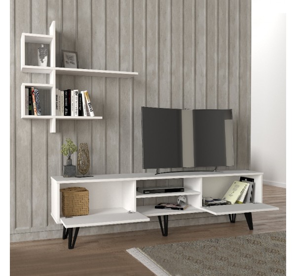 Σύνθεση τηλεόρασης Salerno Megapap χρώμα λευκό 180x35x51εκ.