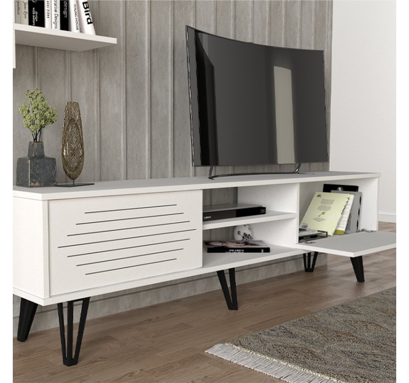 Σύνθεση τηλεόρασης Salerno Megapap χρώμα λευκό 180x35x51εκ.
