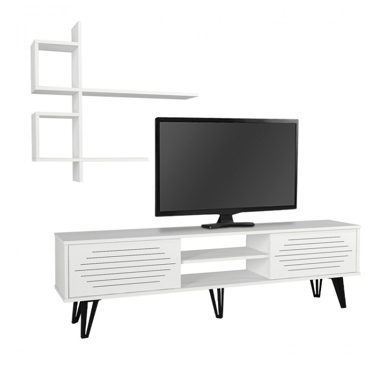 Σύνθεση τηλεόρασης Salerno Megapap χρώμα λευκό 180x35x51εκ.